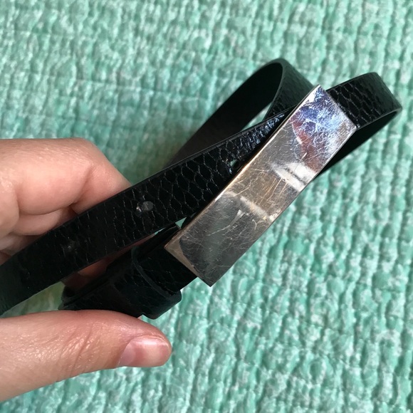 Vegan Leather Black Belt - sz Sz - Picture 1 of 4